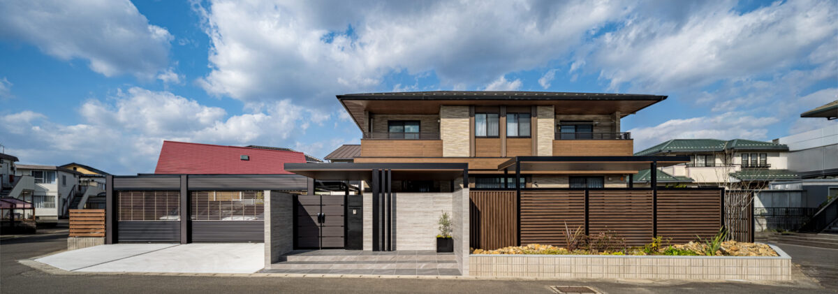 施工事例　宮城県名取市　視線をやわらかく遮る上質で開放感のある新築外構デザイン