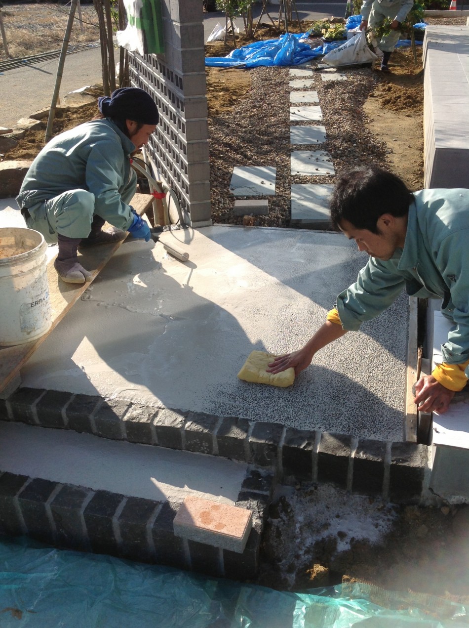 洗い出し施工中　宮城県